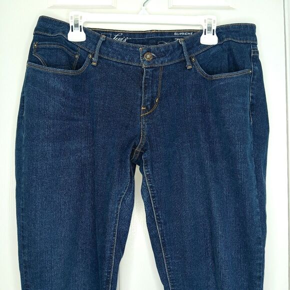 LEVI’S Women’s Dark Wash Supreme Curve Skinny Jeans Size 34 Flattering Stretch - Picture 3 of 12